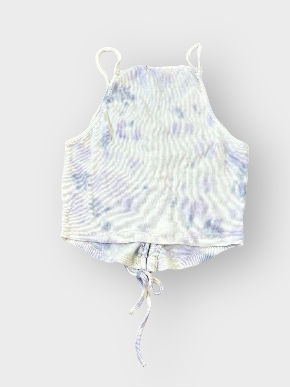 Forever 21 Purple White Tie Dye Ribbed Cami Tank - Ruched Tie, Dreamy Boho Hippi - Picture 4 of 4
